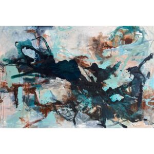 abstrakt maleri fra Hoier Art i blå nuanncer