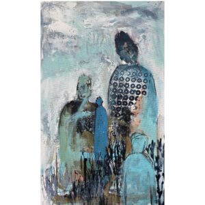 maleri med mennesker i blå nuancer