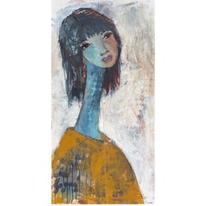 Kvinde malet af Hoier Art i lyse farver