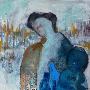 maleri af mennesker i blå nuancer fra Hoier Art