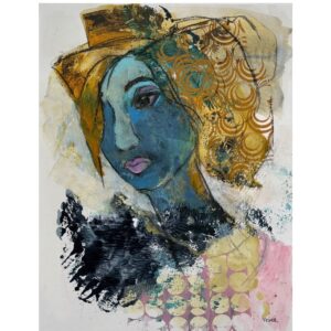 maleri af kvinde malet med lyse nuancer på papir