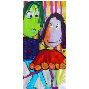 malet af Hoier art i naivistisk stlart